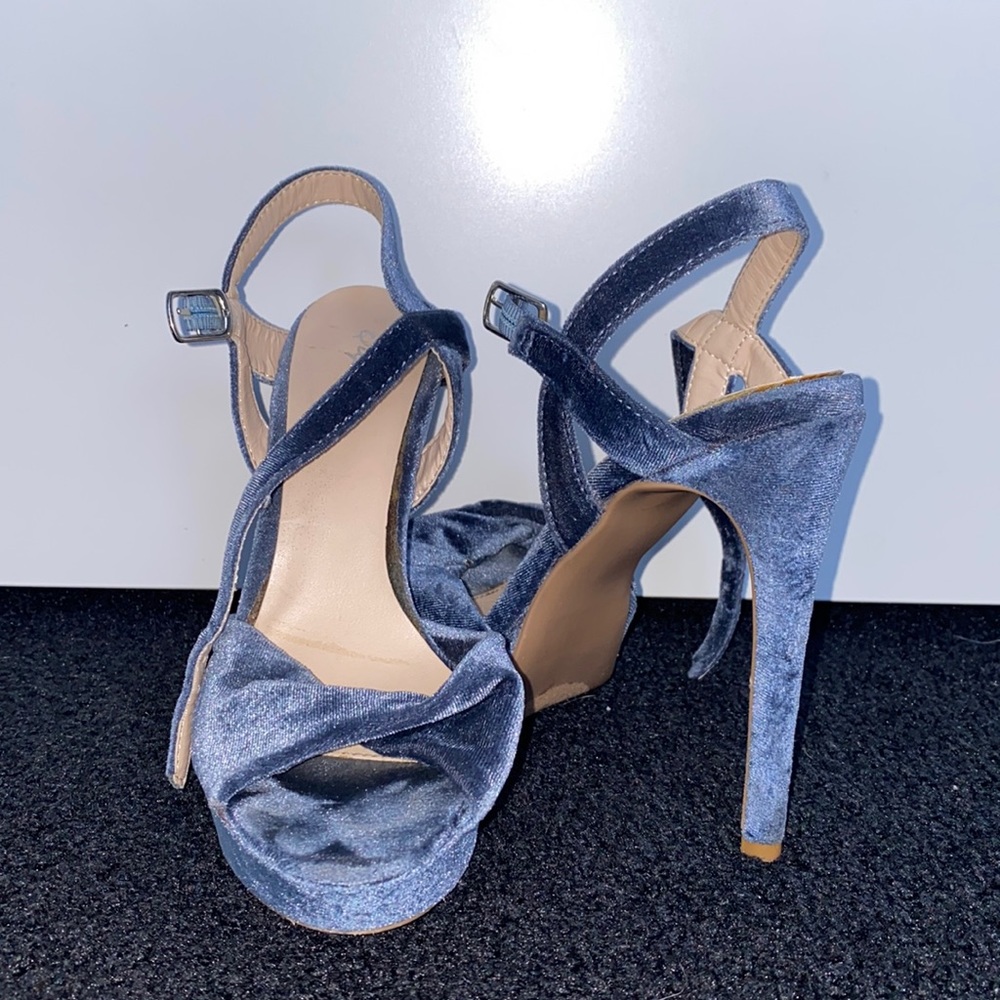 Velvet Blue Heels
